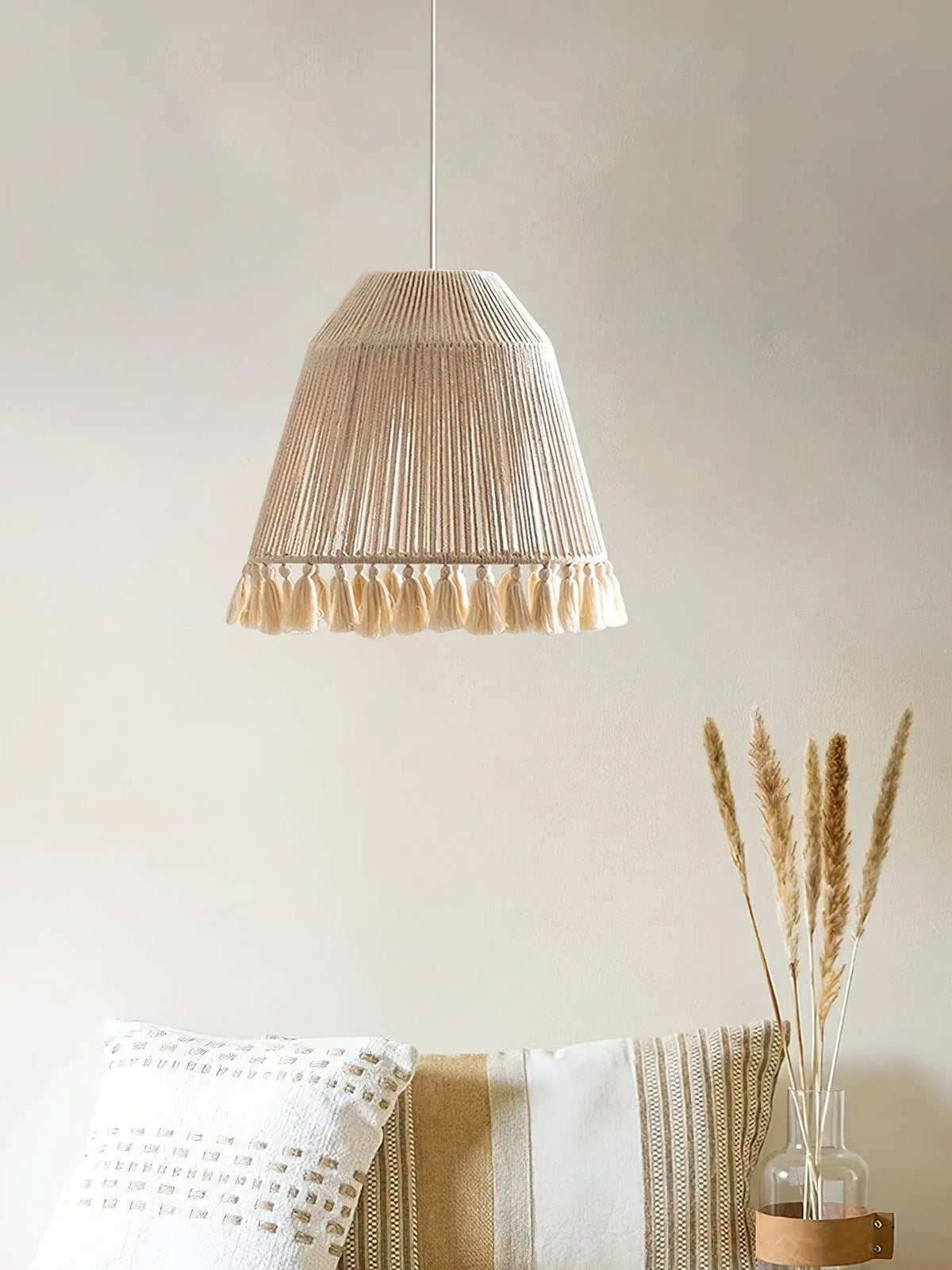 Nordic style light chandelier next to the wheat ear