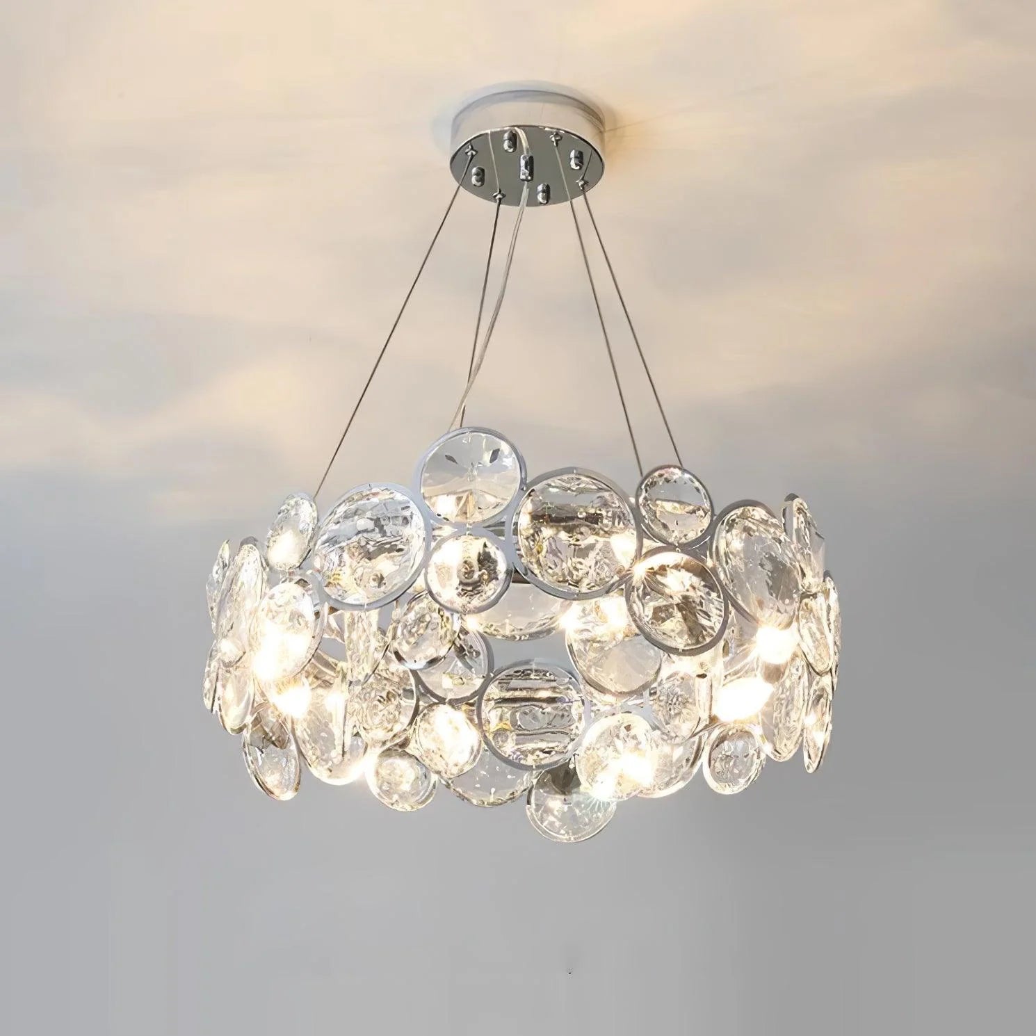 Chrome Round Crystal Chandelier 16