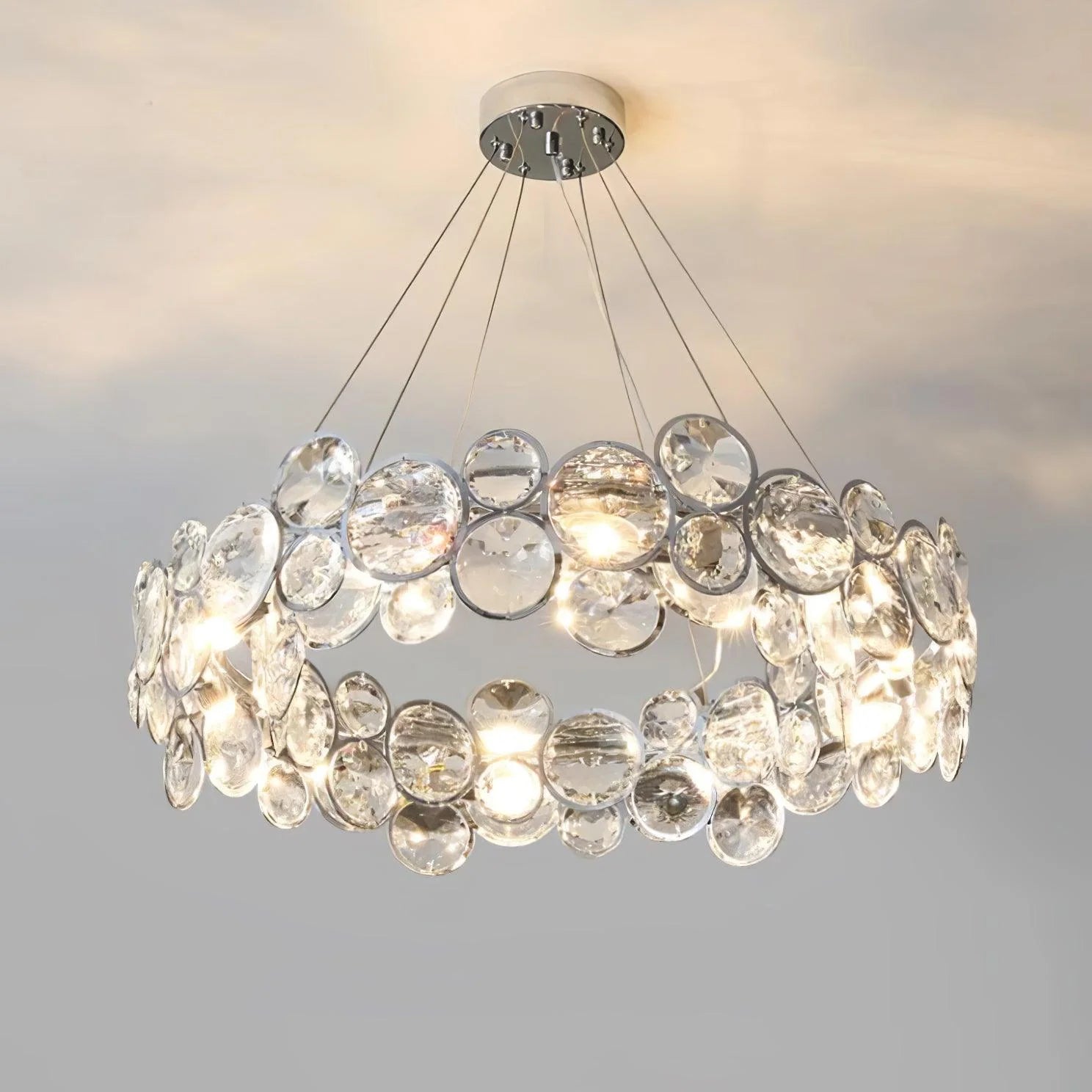 Chrome Round Crystal Chandelier 2