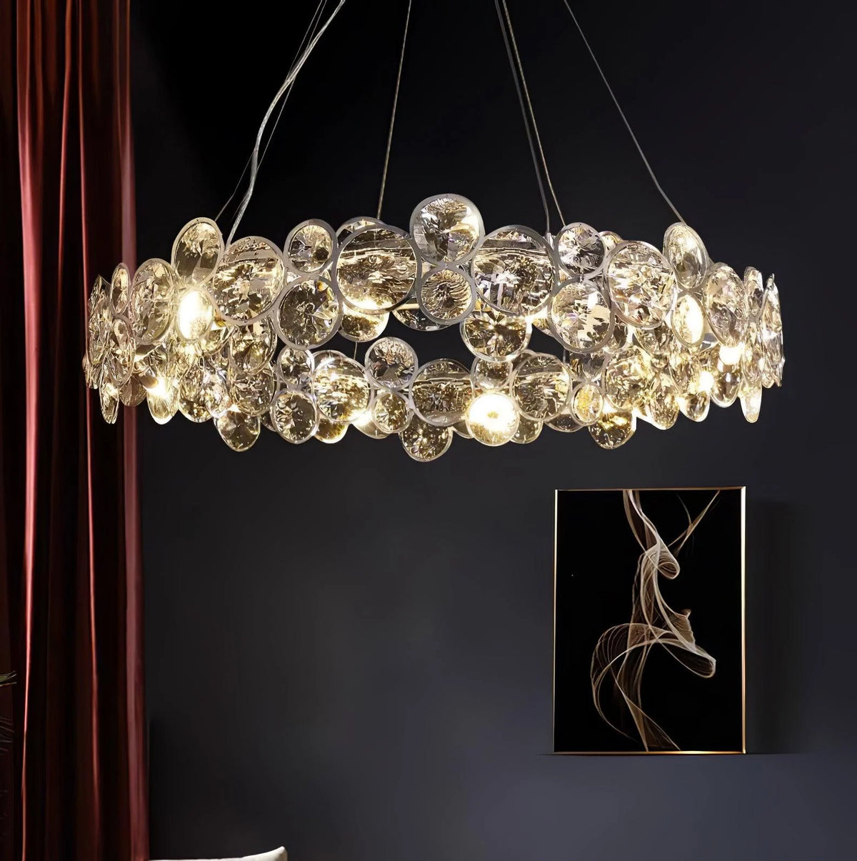 Chrome Round Crystal Chandelier 20