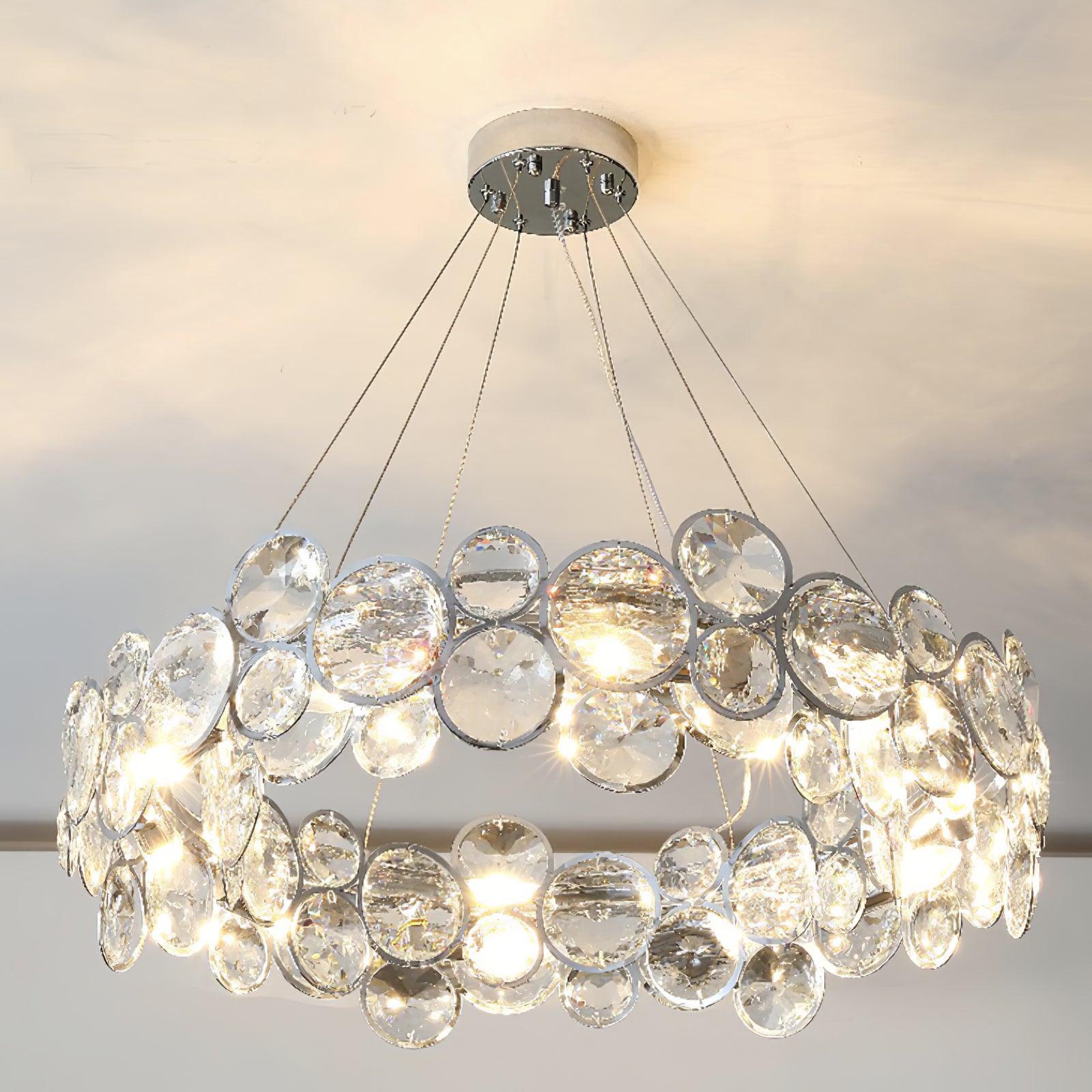 Chrome Round Crystal Chandelier 24