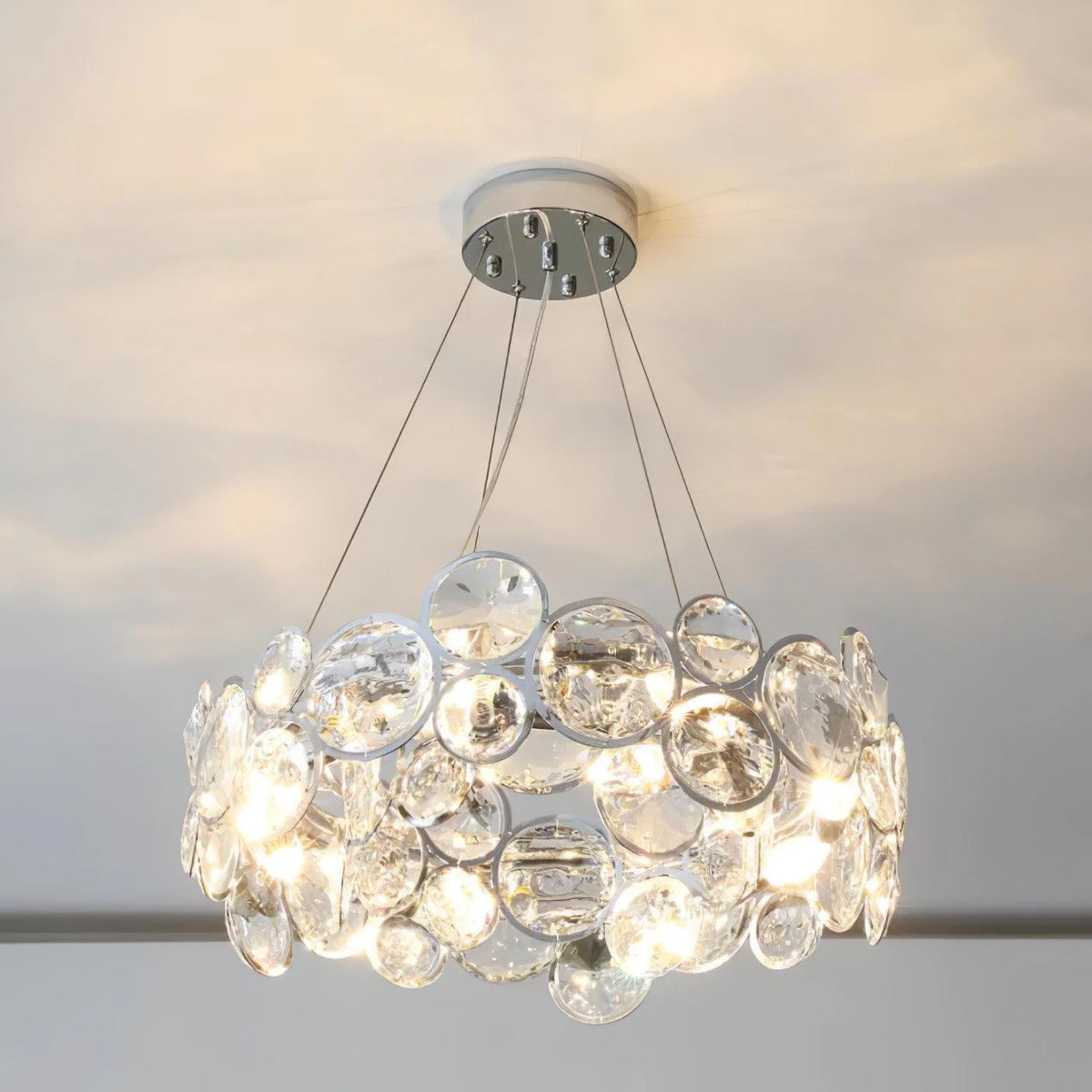 Chrome Round Crystal Chandelier 25