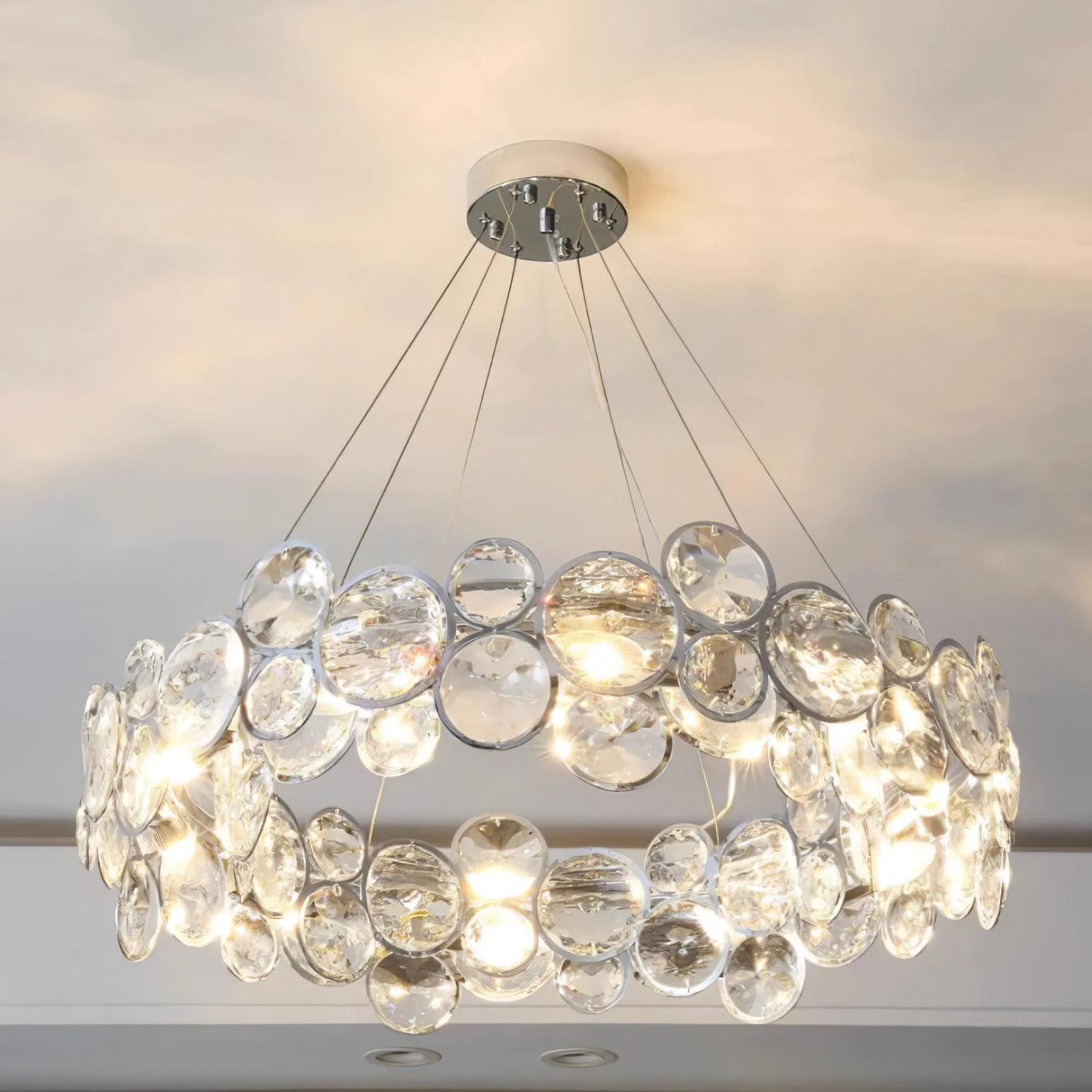 Chrome Round Crystal Chandelier 26