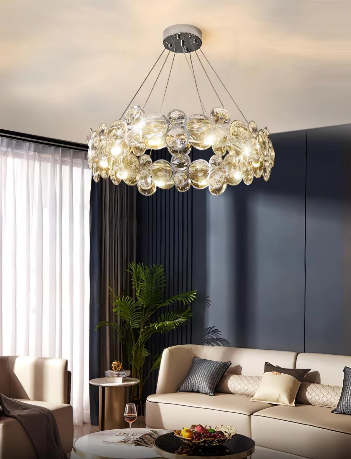 Chrome Round Crystal Chandelier 31