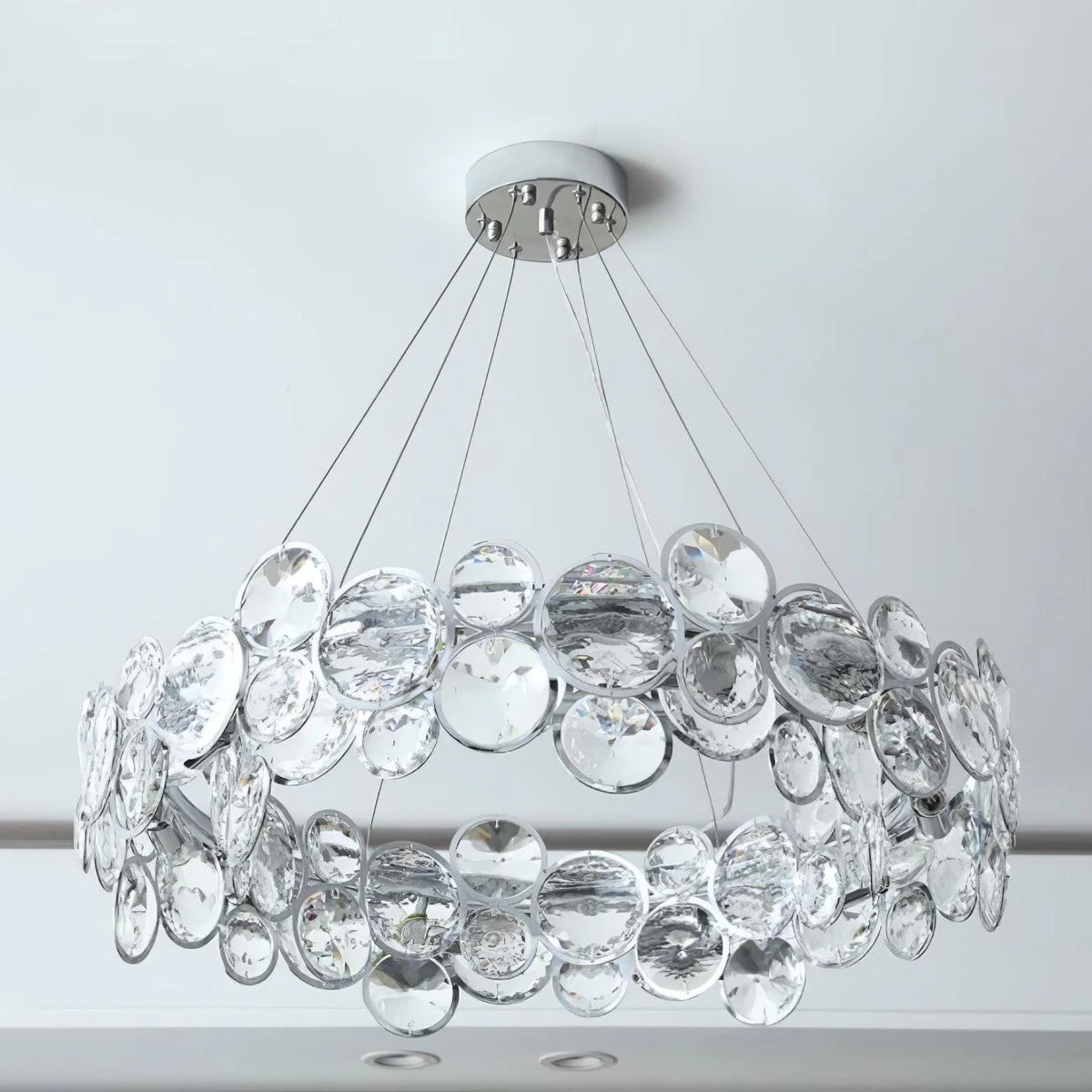 Chrome Round Crystal Chandelier 40