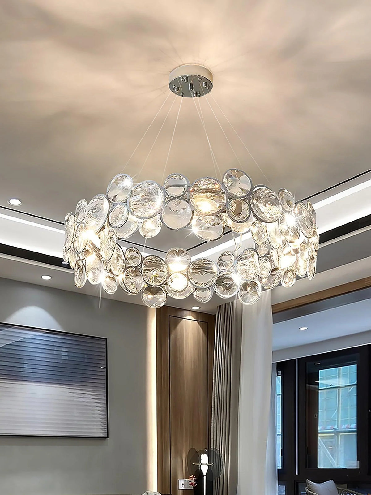 Chrome Round Crystal Chandelier 7