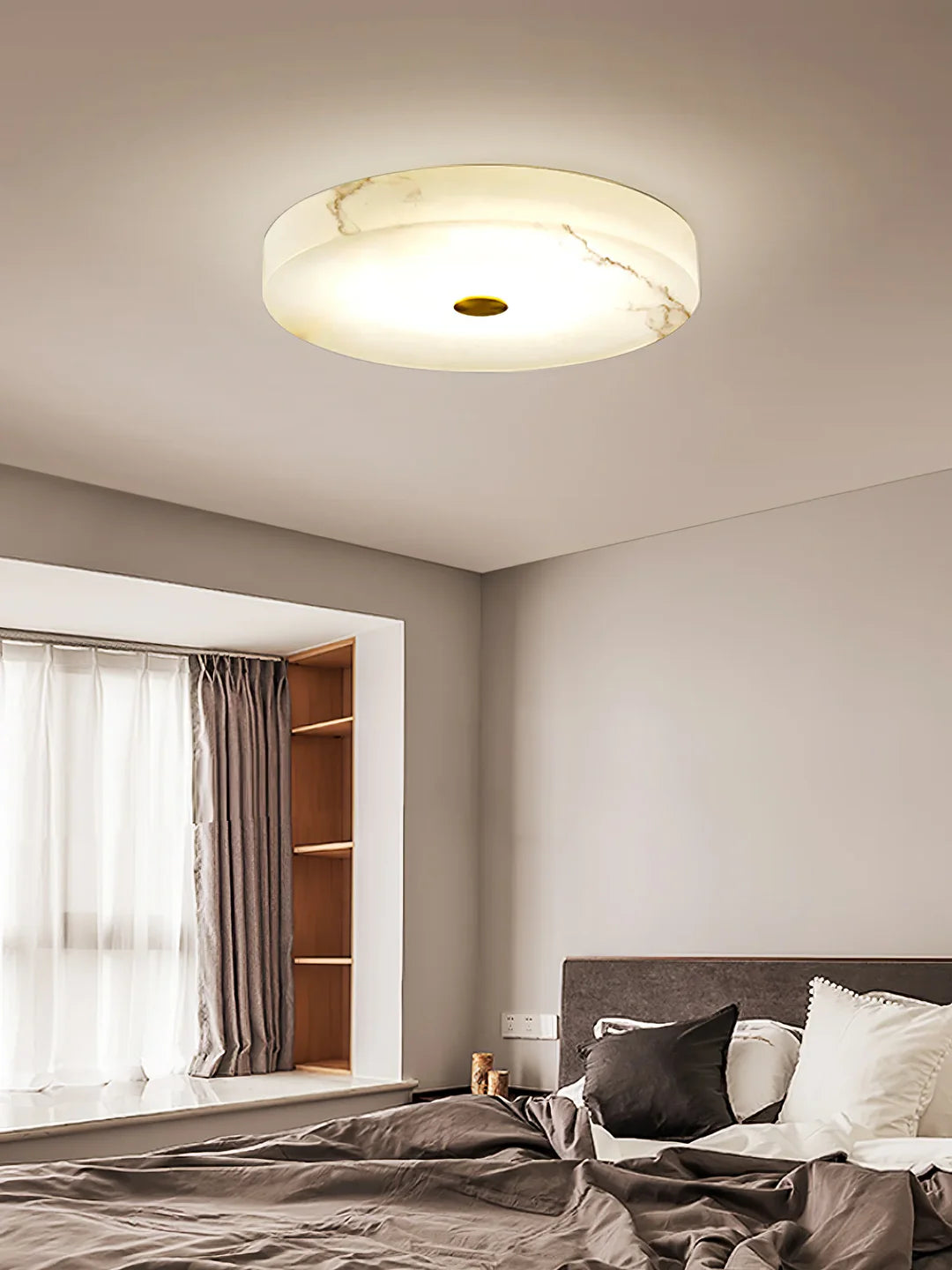 Alabaster Ceiling Lamp in the bedroom