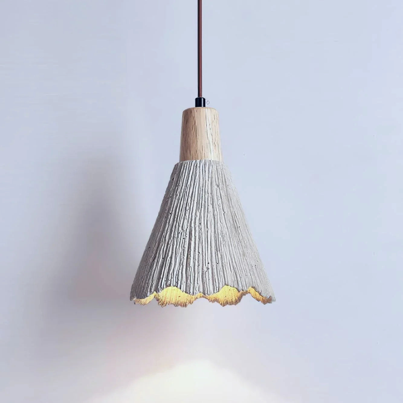 close-up of the white gray pendant light