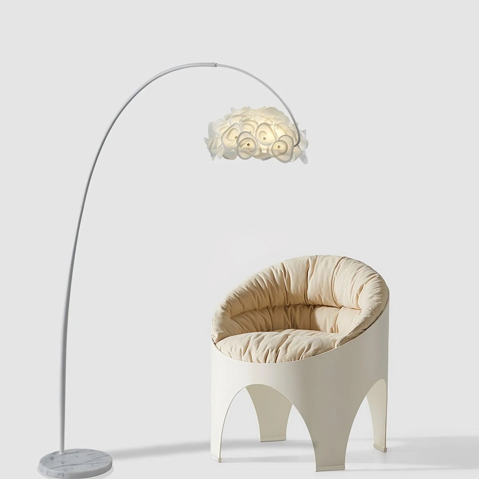 Cream Hydrangea Floor Lamp 12