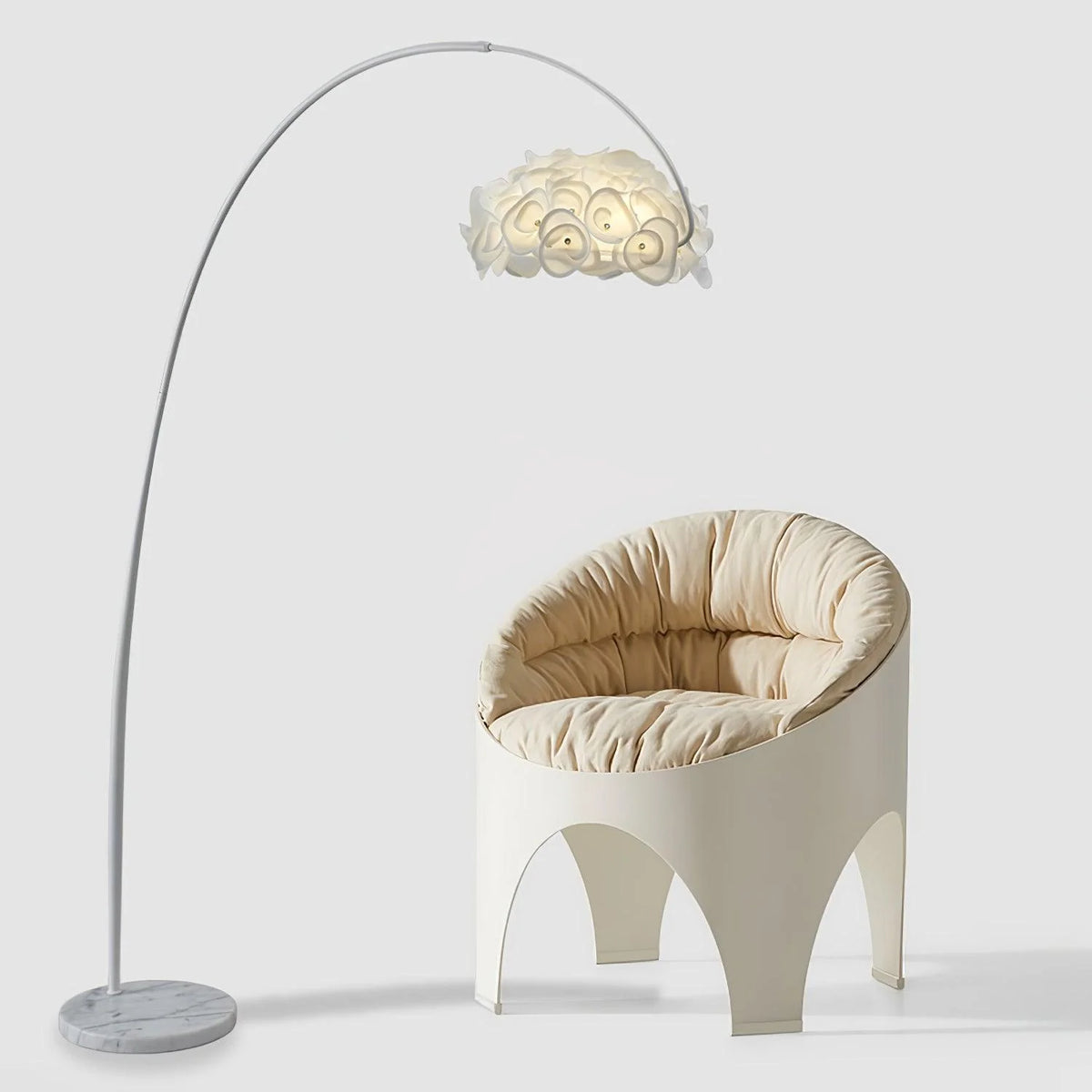 Cream Hydrangea Floor Lamp 20