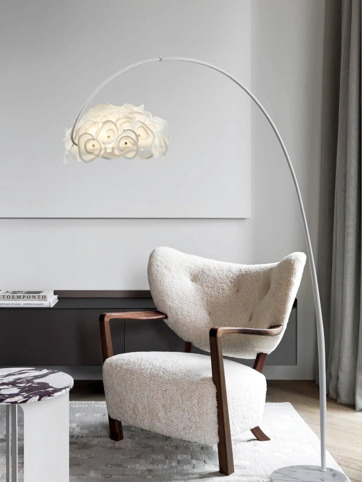 Cream Hydrangea Floor Lamp 8