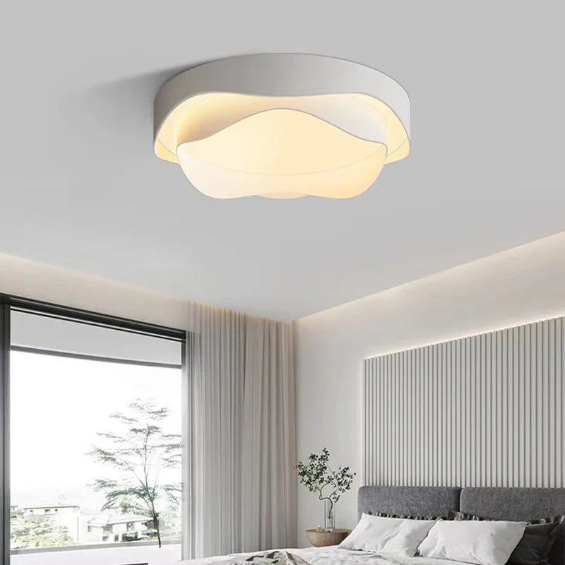 Soft Ambient Lighting with Cream Rose Ceiling Lamp – Cozy and Inviting