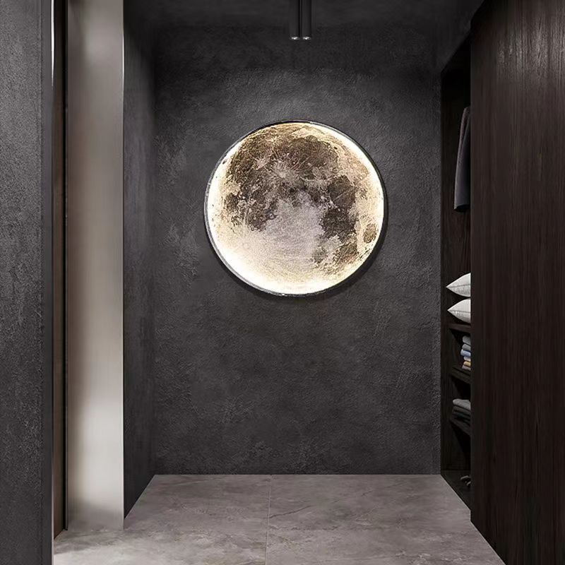 The moon wall lamp at the corner of the corridor