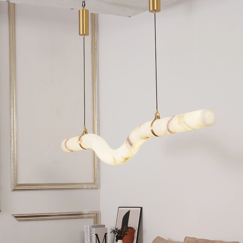 Curved Alabaster Chandelier