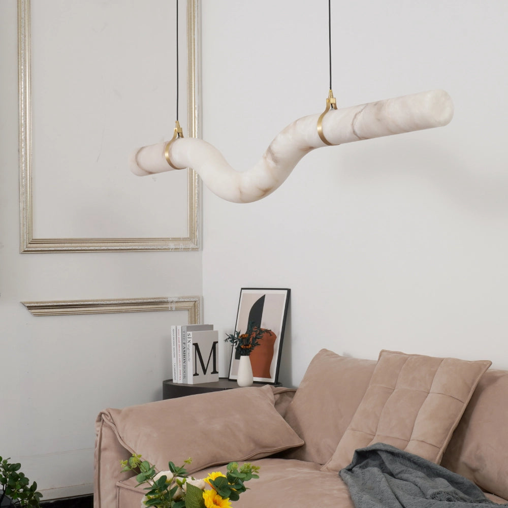 Curved Alabaster Chandelier 3