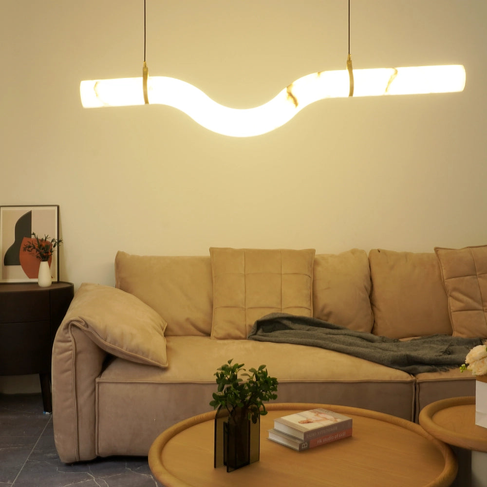 Curved Alabaster Chandelier 9