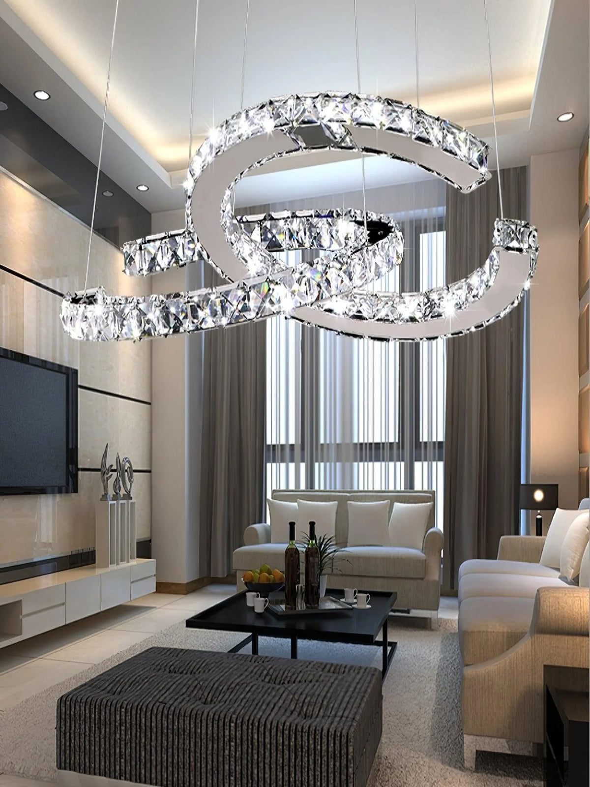 Double C Crystal Chandelier 10