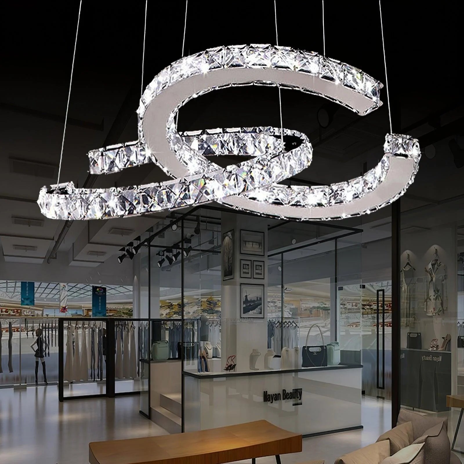 Double C Crystal Chandelier 14