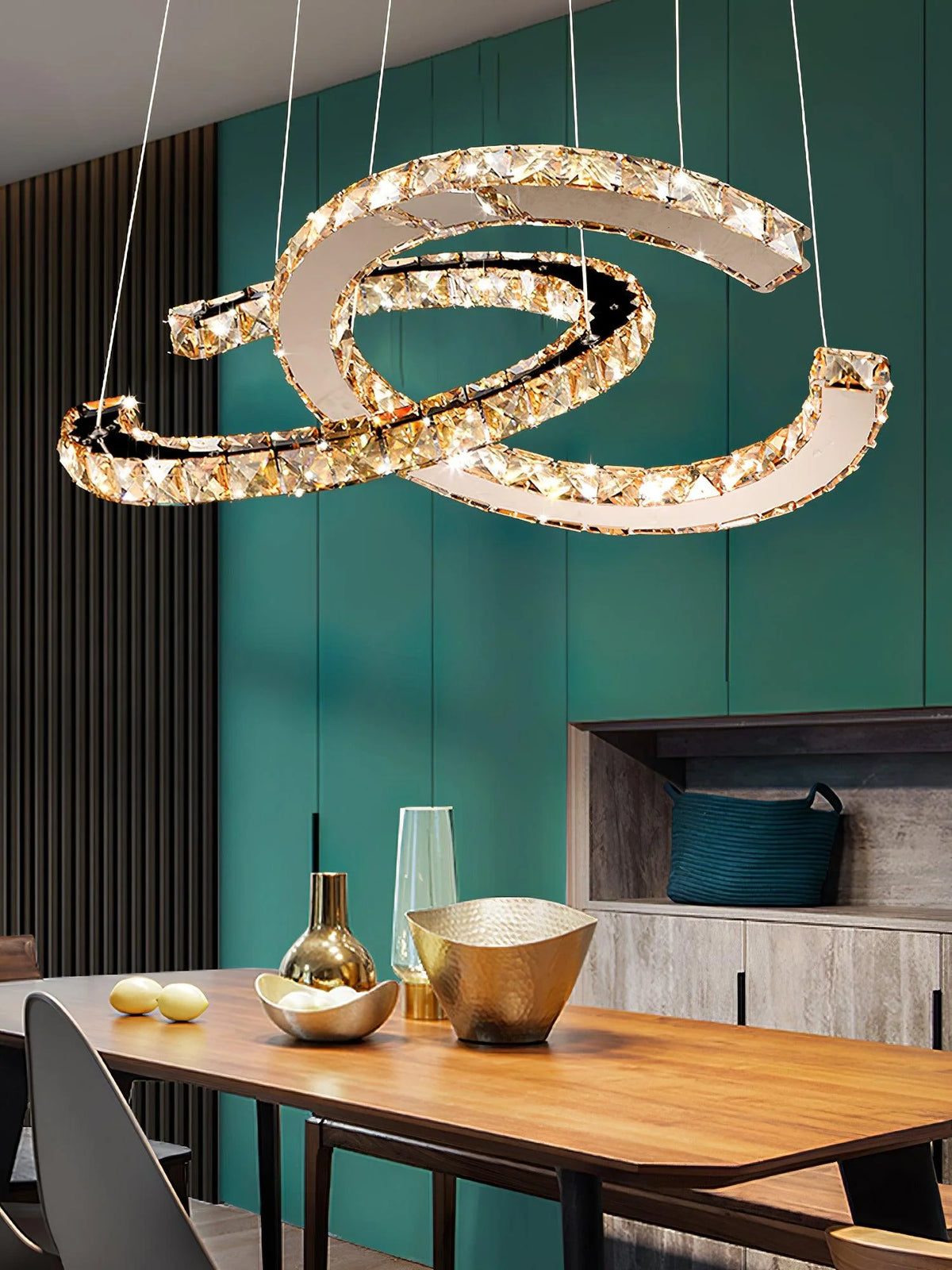 Double C Crystal Chandelier 16