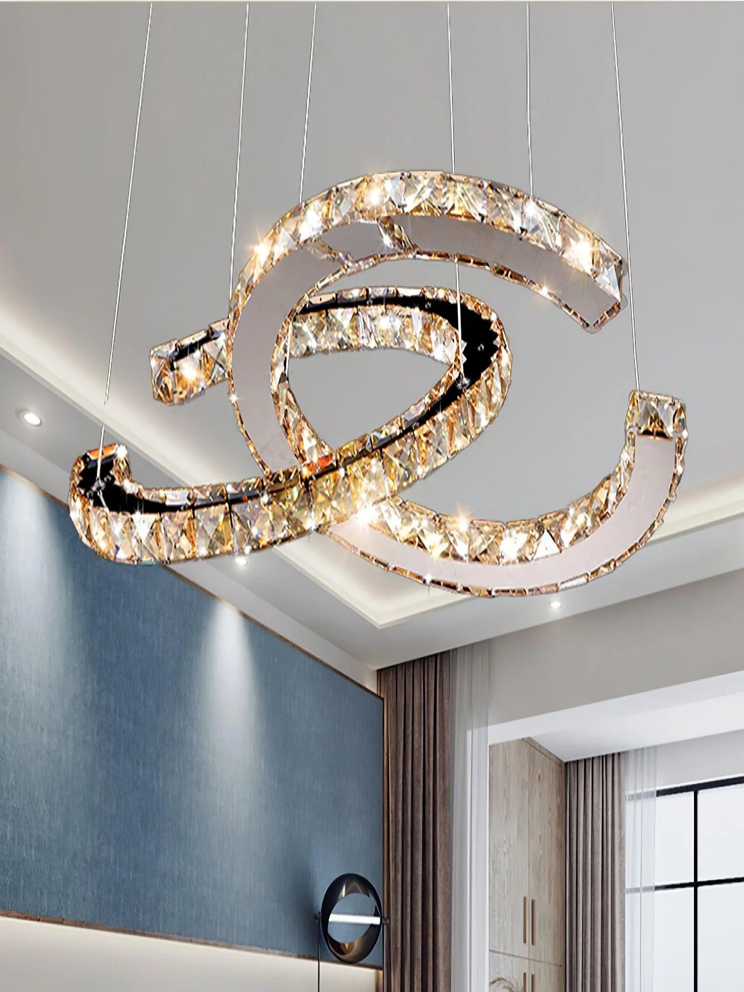 Double C Crystal Chandelier 19