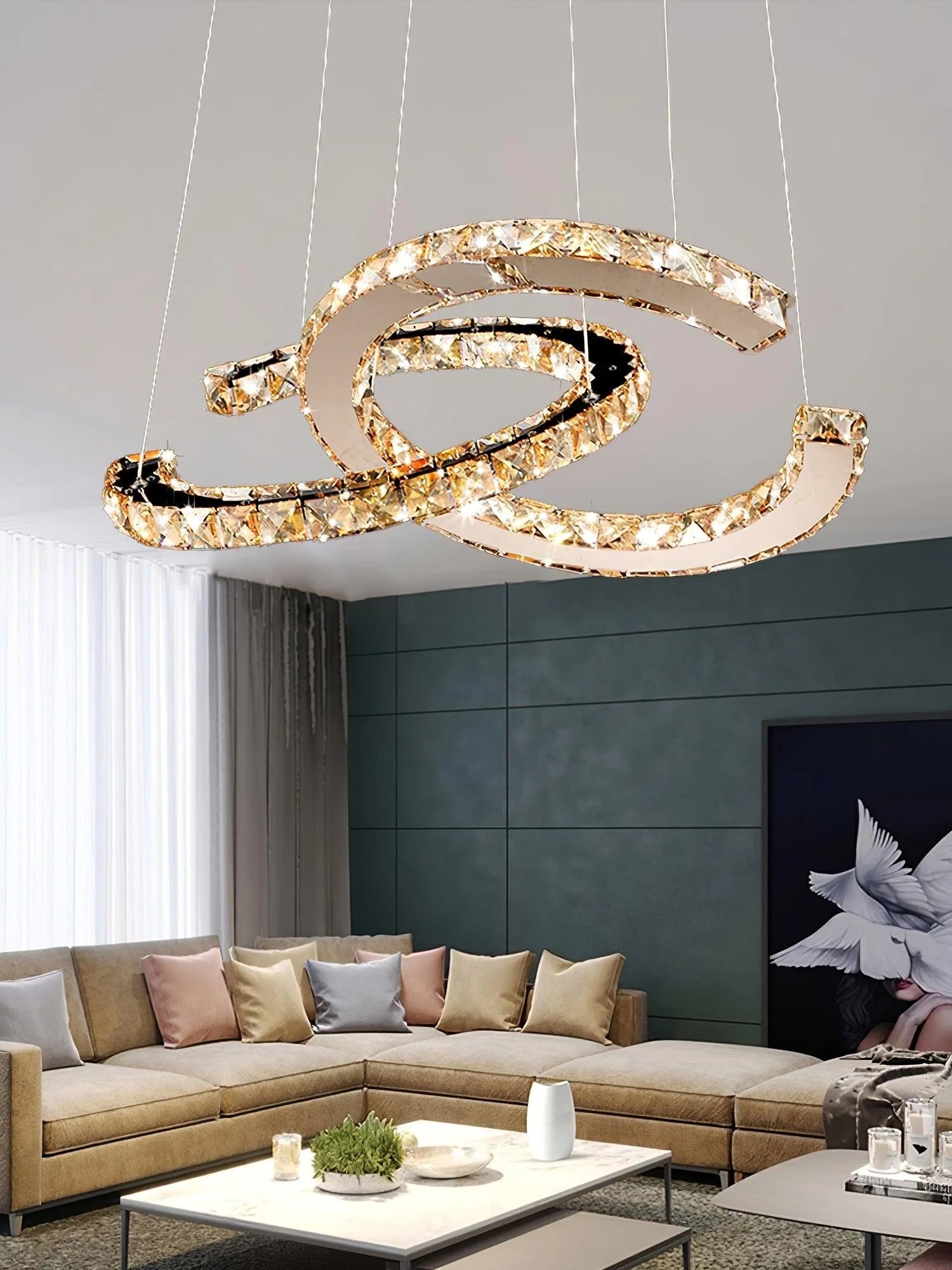 Double C Crystal Chandelier 2