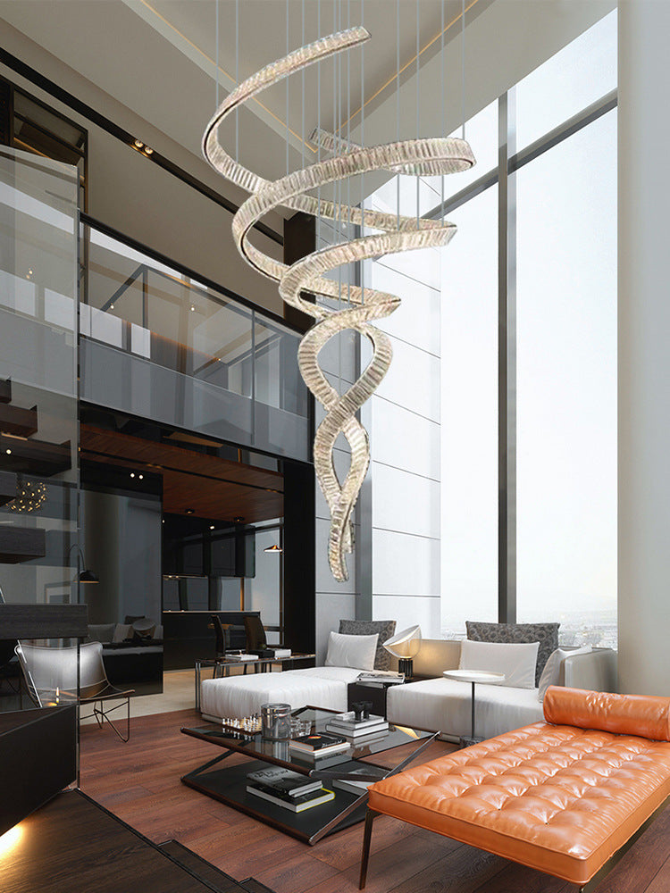 Double_Spiral_Crystal_Chandelier_in the villa