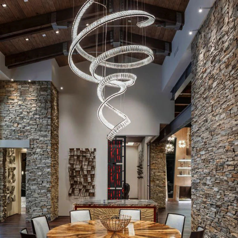 Double_Spiral_Crystal_Chandelier_in the dining room