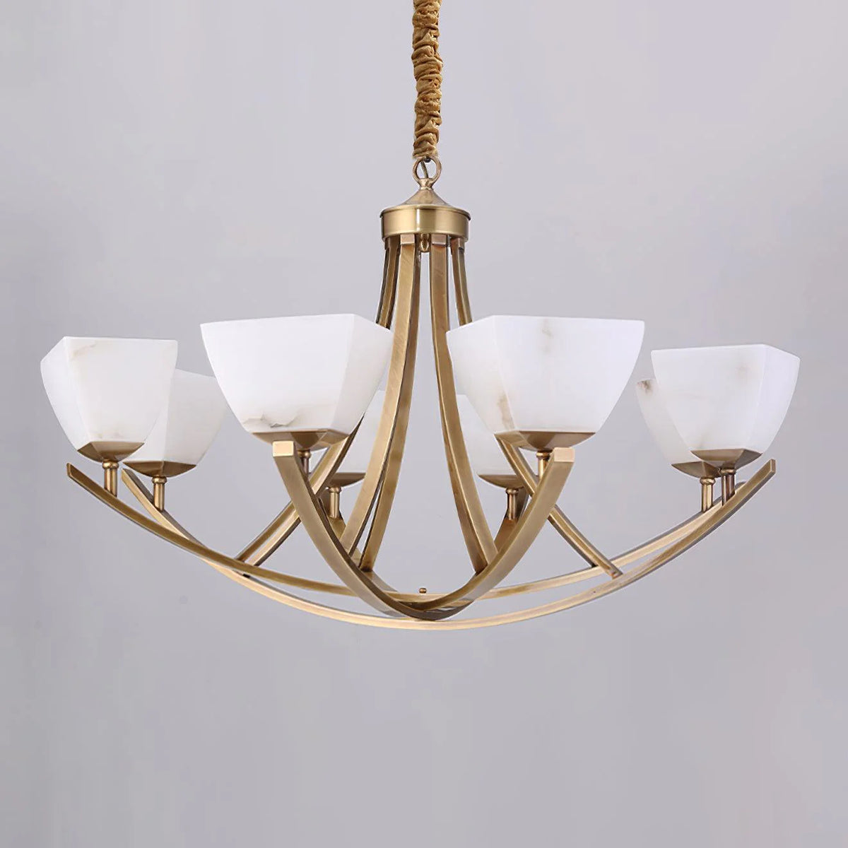 Dover Brass Glass Chandelier 10