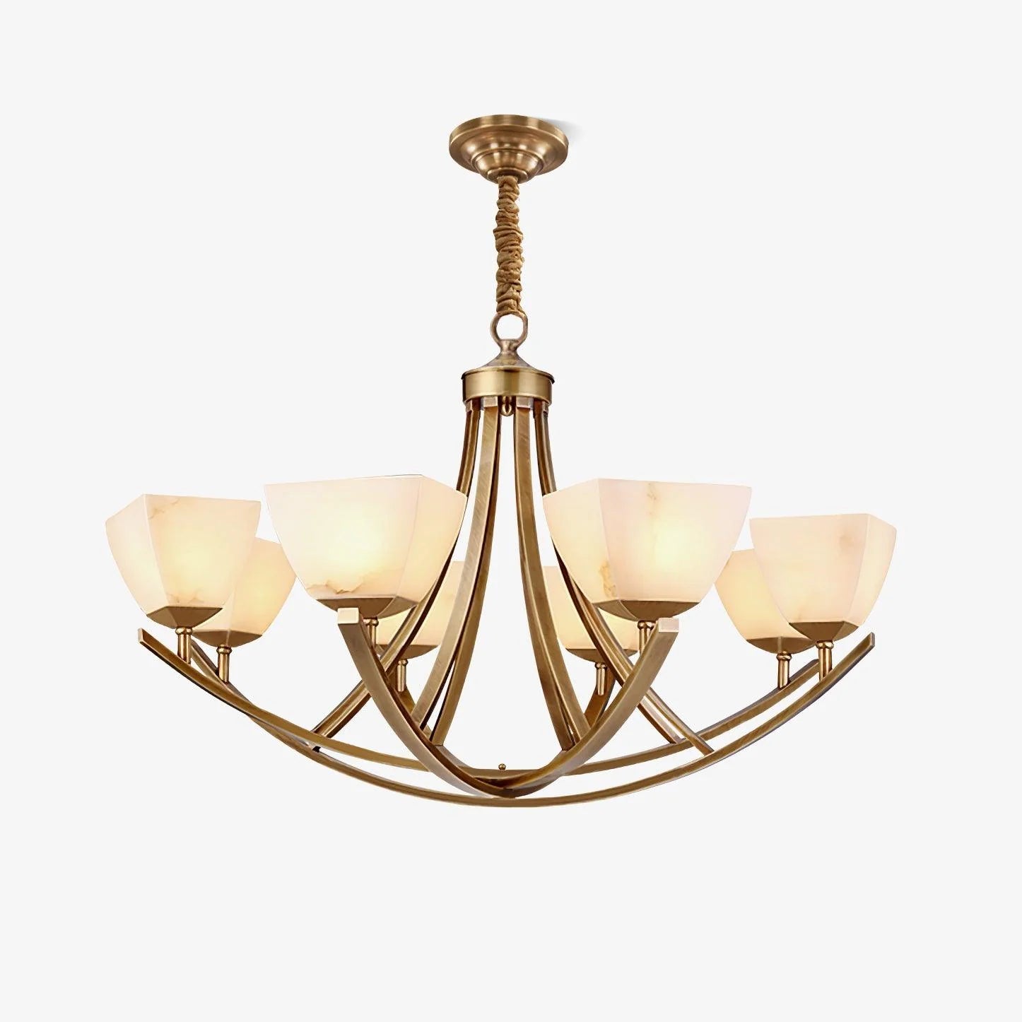 Dover Brass Glass Chandelier 14