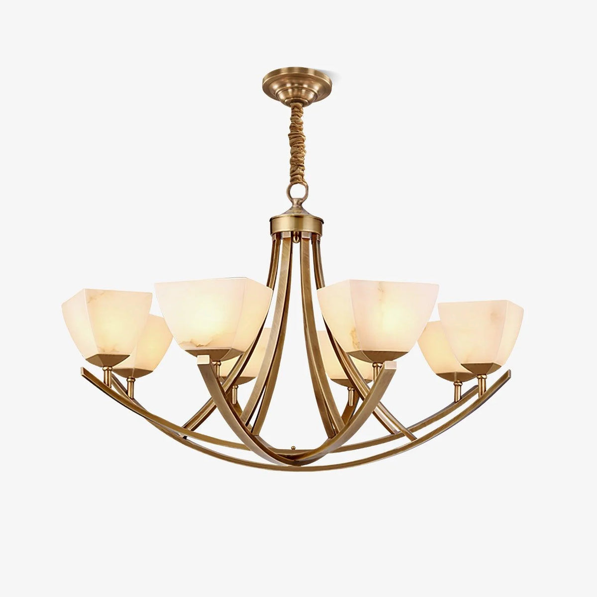 Dover Brass Glass Chandelier 15