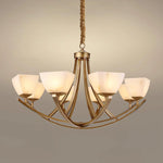 Dover Brass Glass Chandelier 8