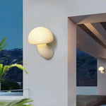 Two mushroom lamps installed on the outdoor wall