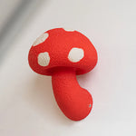 Close up image of red mushroom light