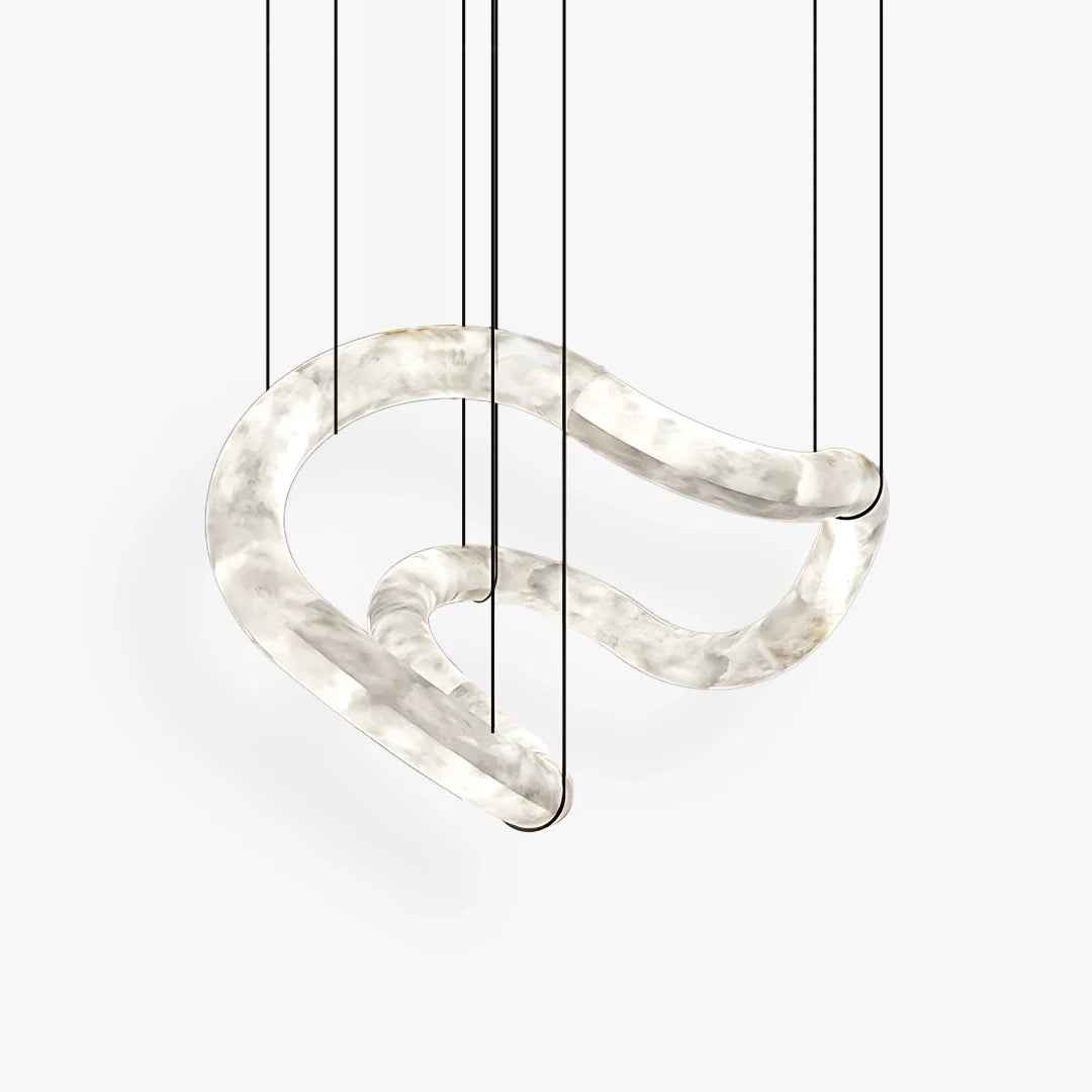 Ethereal Wave Alabaster Chandelier 1