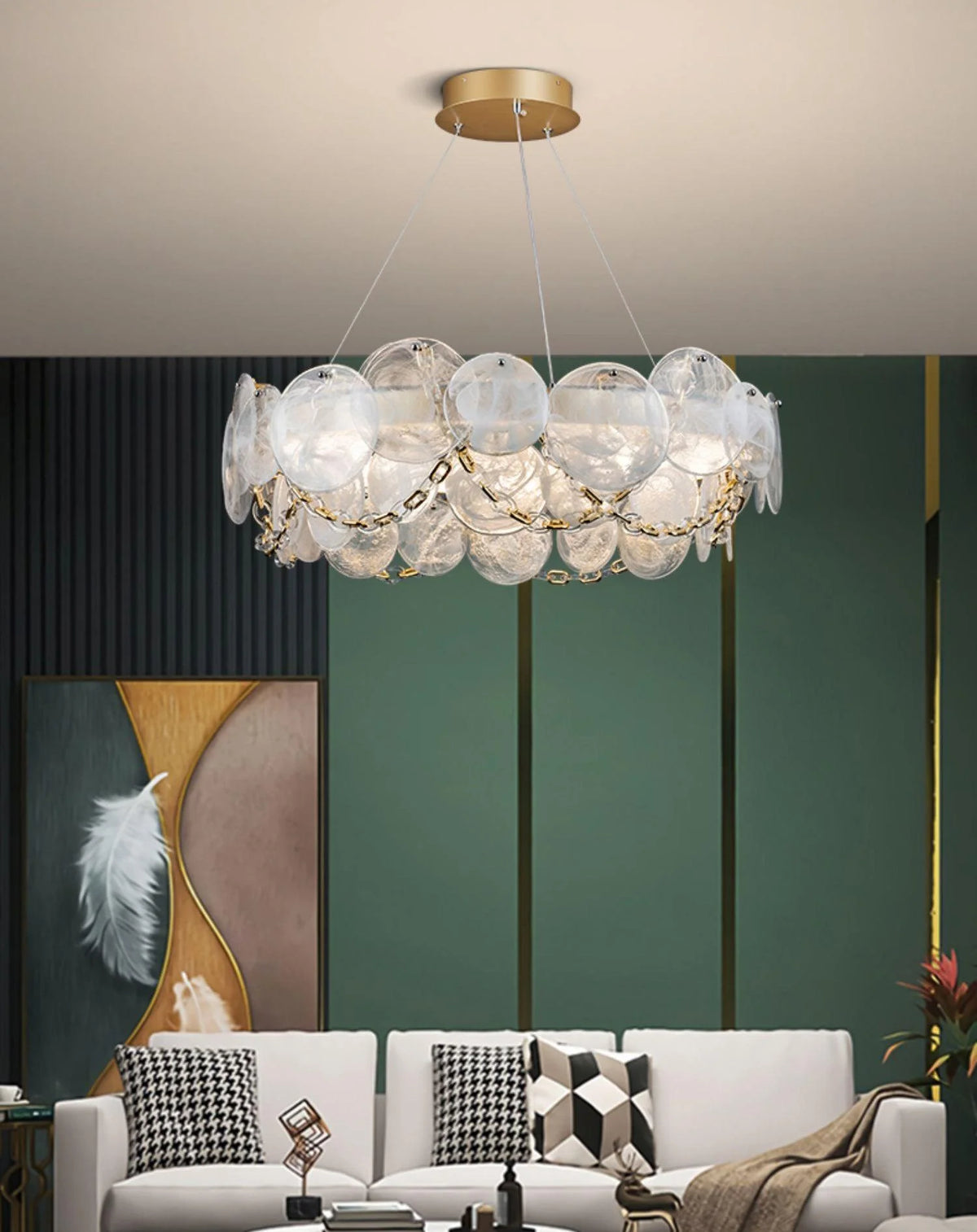 European style Glass Disc Chandelier 1