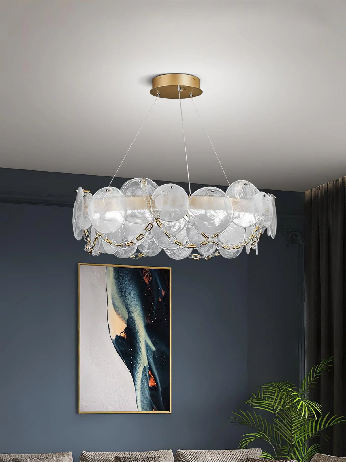 European style Glass Disc Chandelier 10