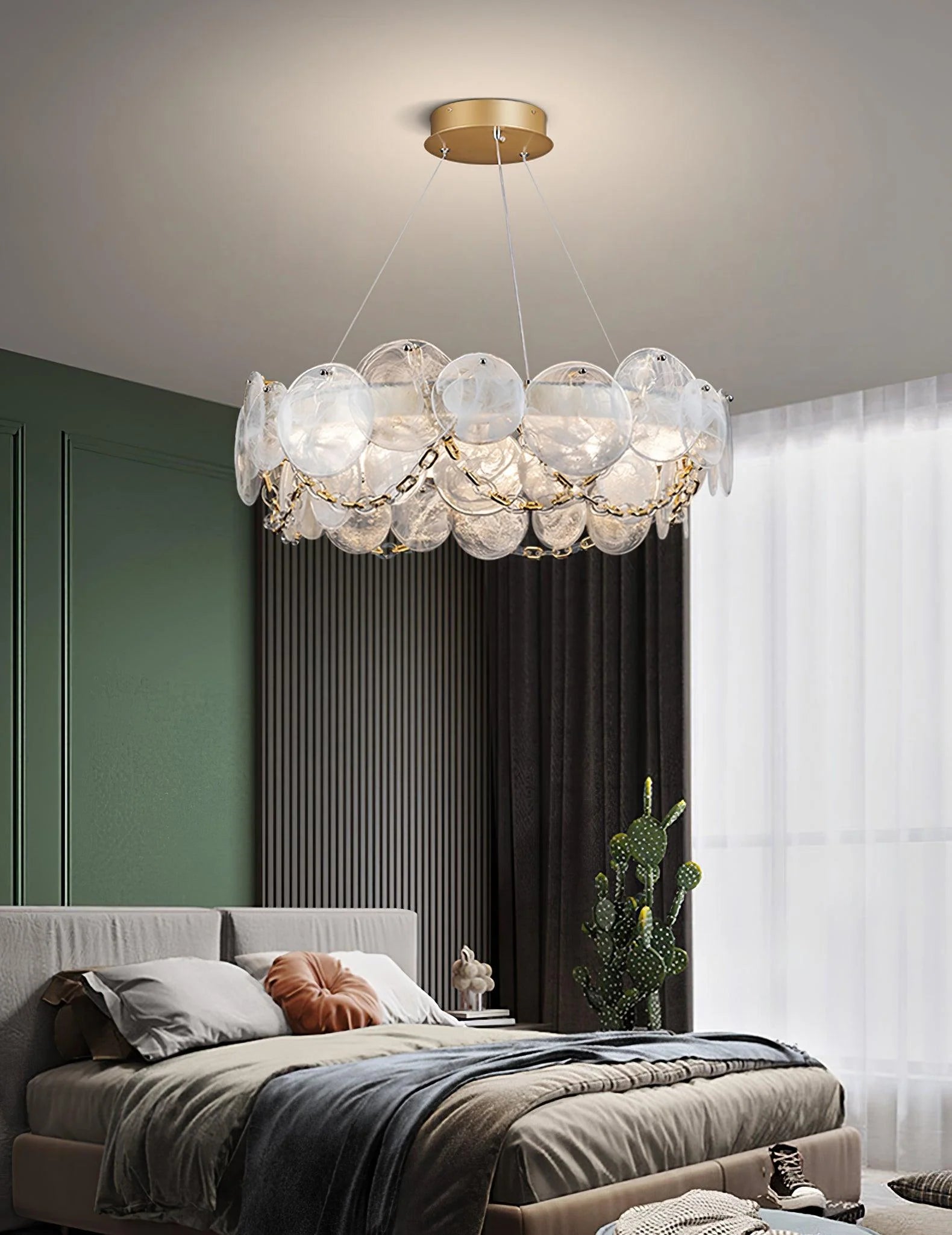 European style Glass Disc Chandelier 12