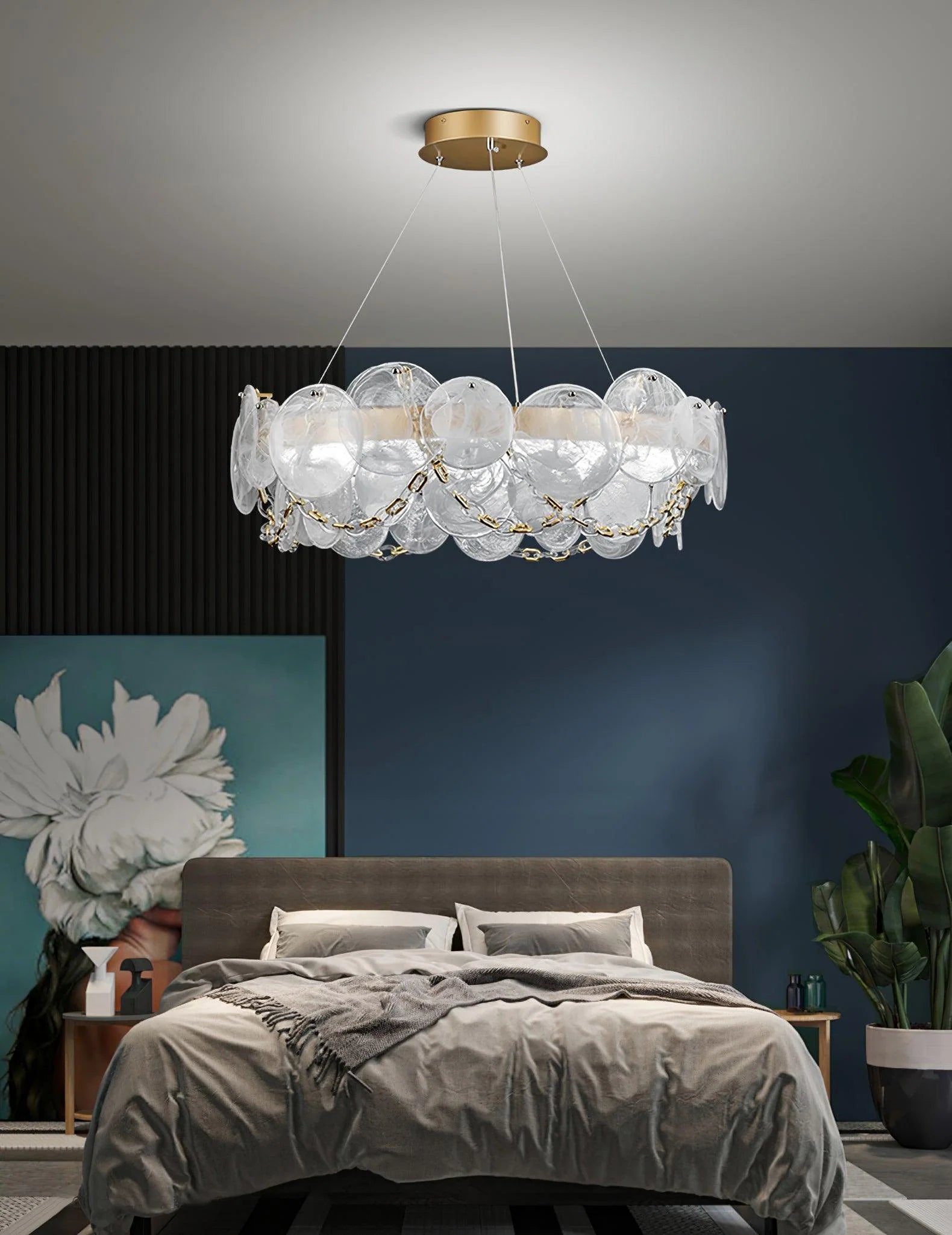 European style Glass Disc Chandelier 3