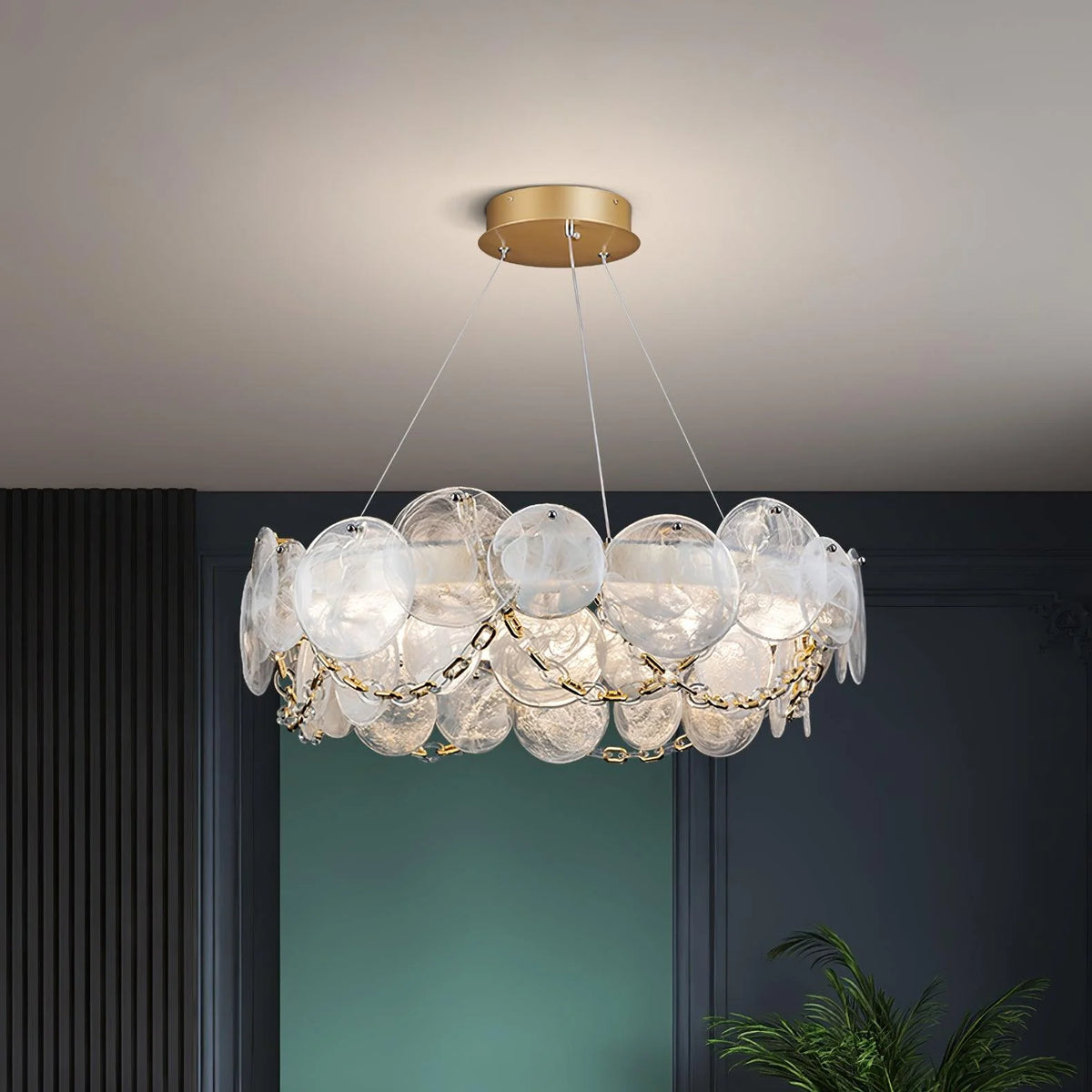 European style Glass Disc Chandelier 5