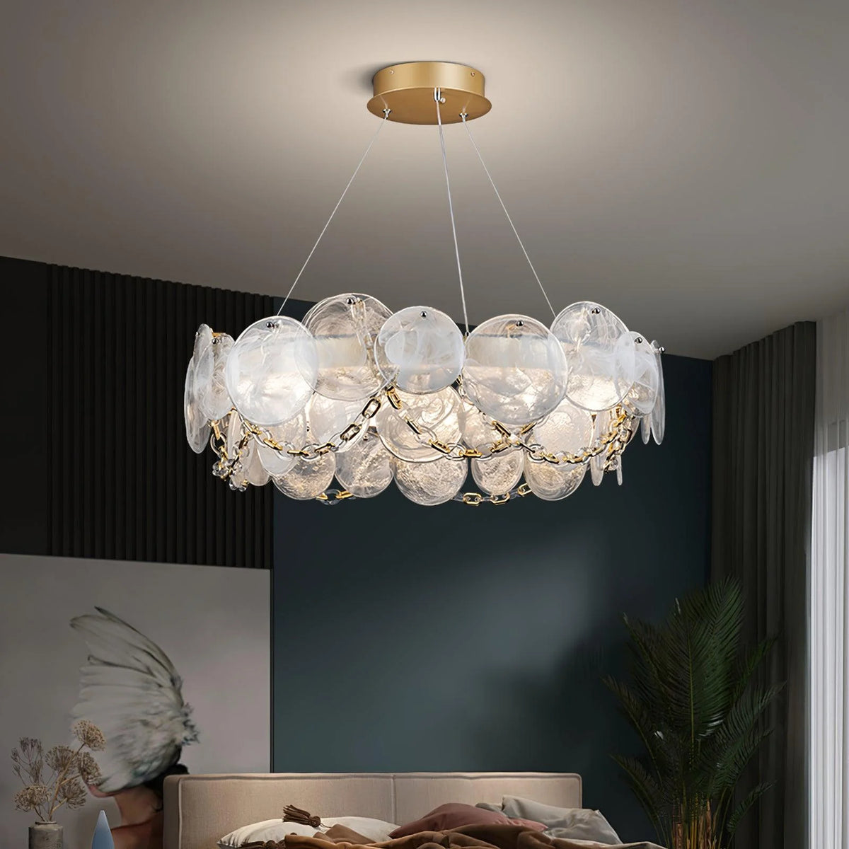 European style Glass Disc Chandelier 6