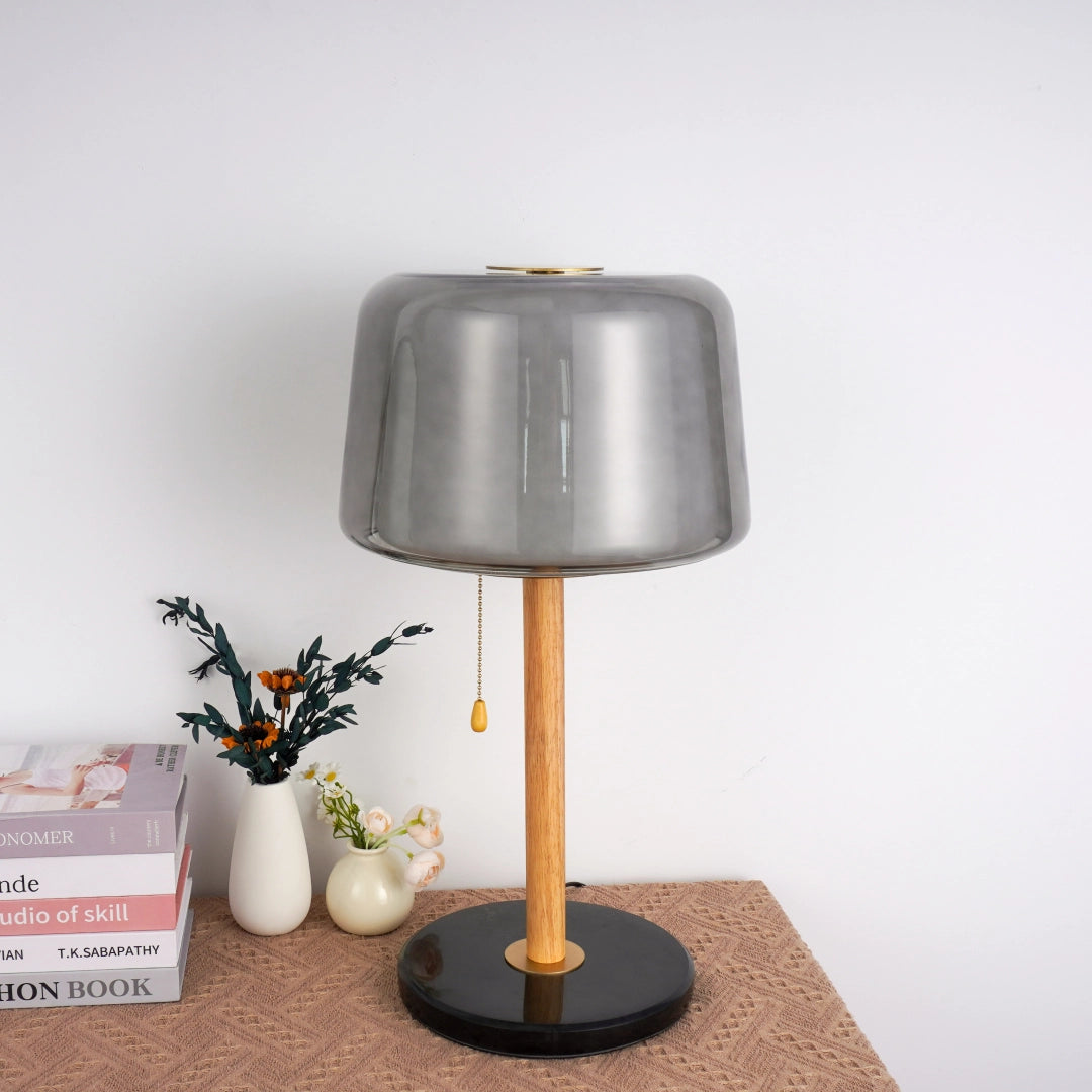 The evedal table lamp has different effects when it is turned off