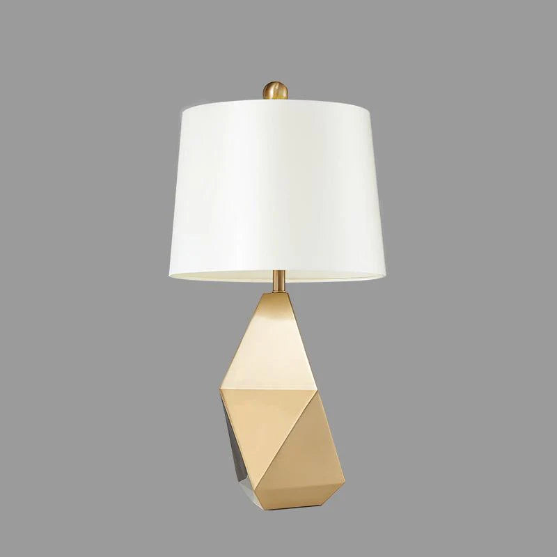 Front view of faceted table lamp