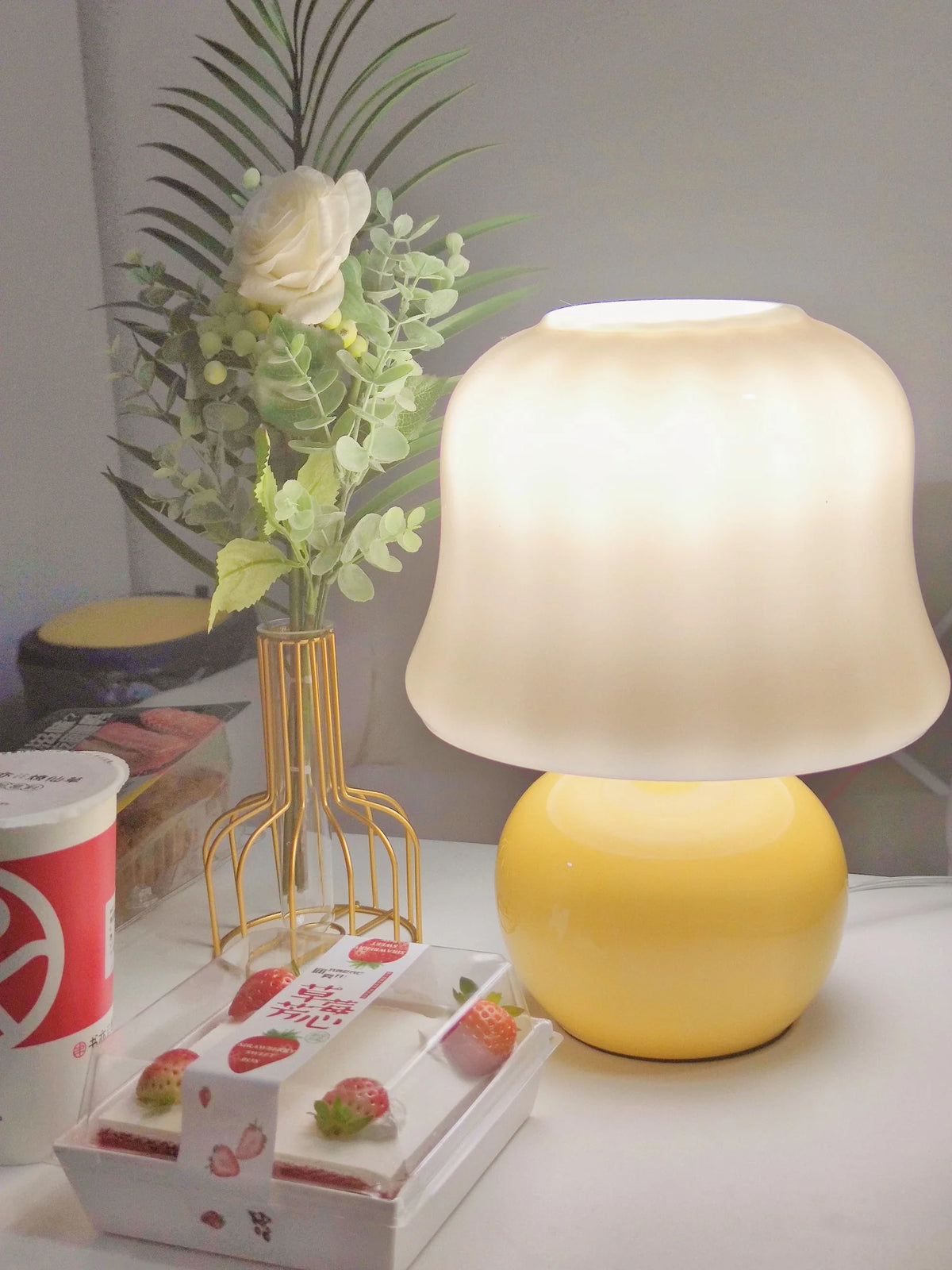 French Cream Mushroom Table Lamp 15