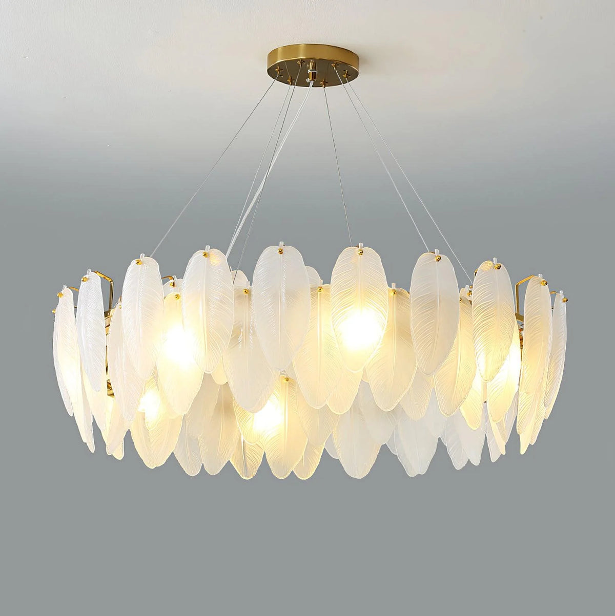 Glass Feather Chandelier 19