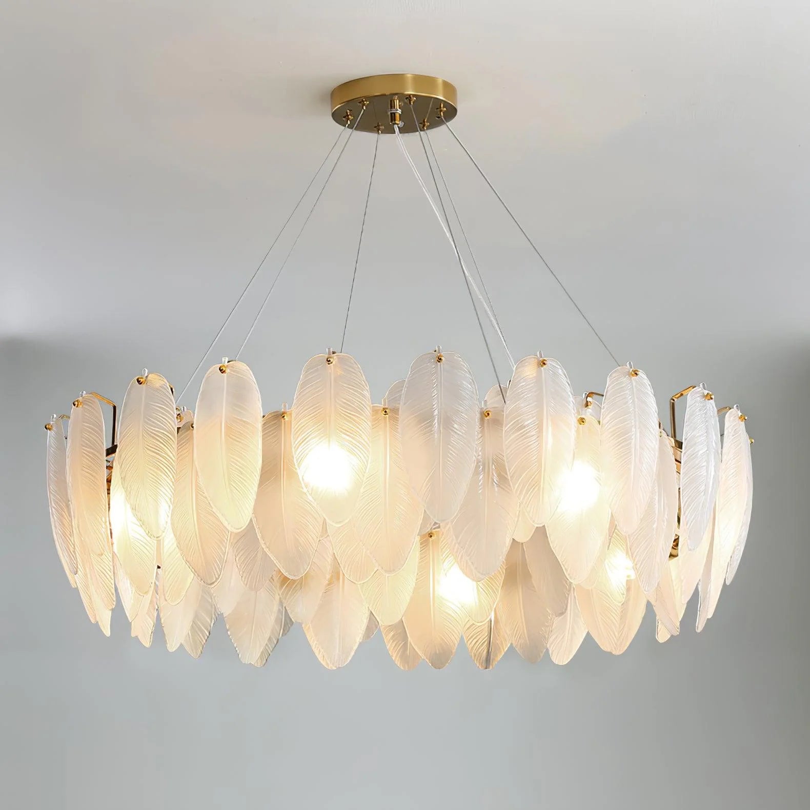 Glass Feather Chandelier 6