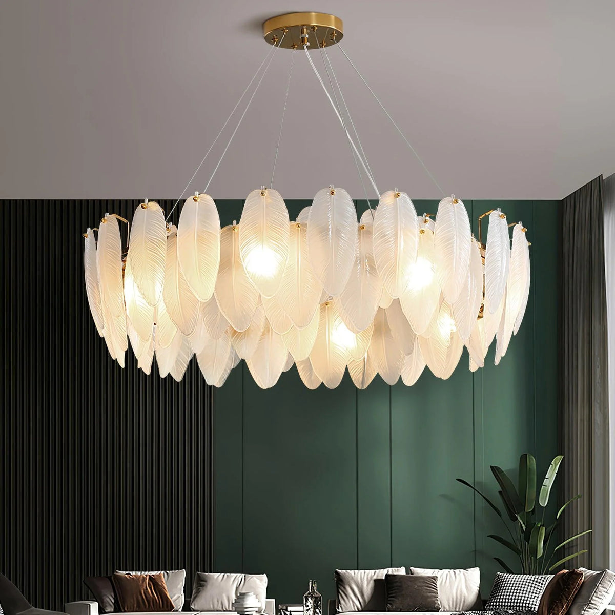 Glass Feather Chandelier 8