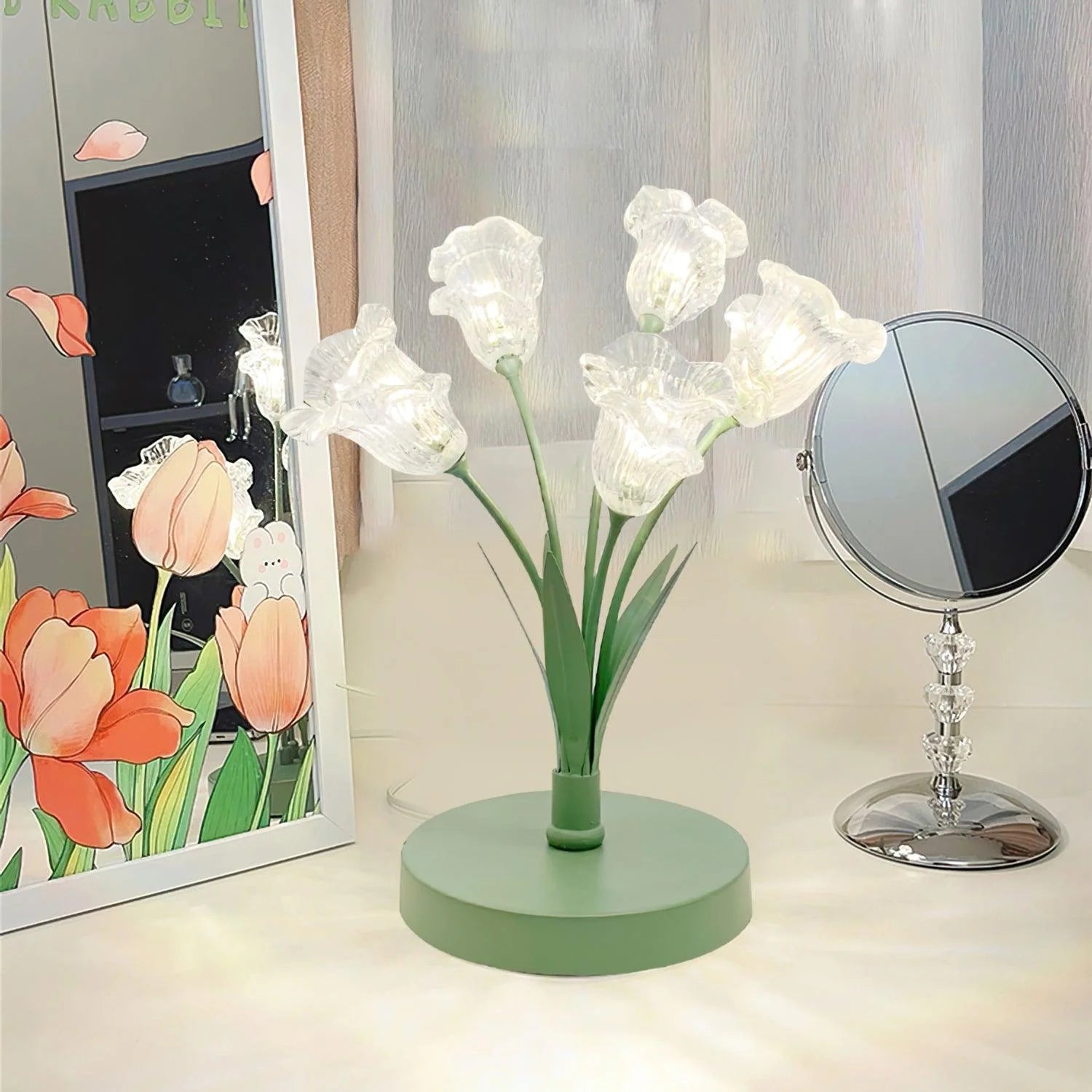 Glass Tulip Flower Table Lamp 8