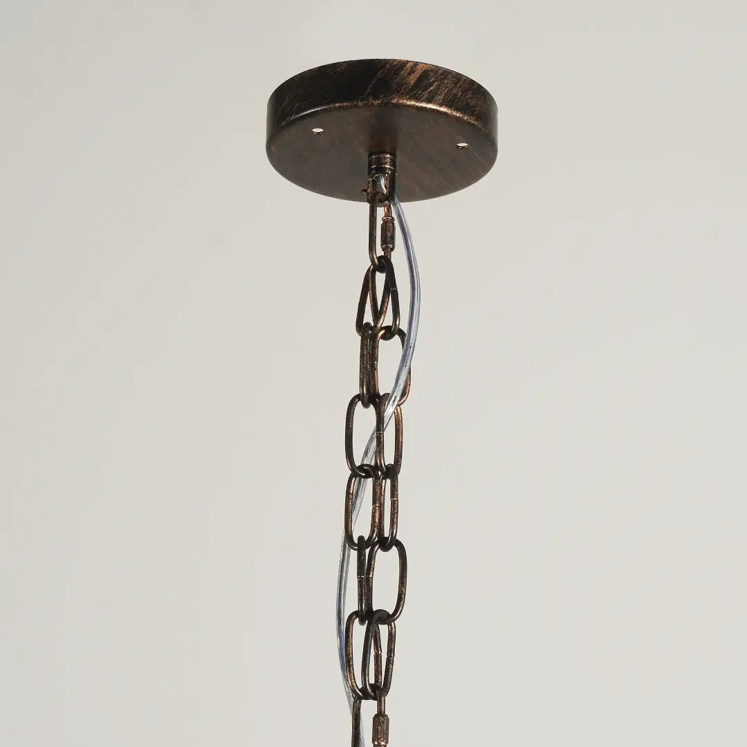 Hanging chain and ceiling canopy of grape crystal chandelier, antique bronze finished metal suspension hardware with power cord