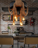 Hemp Rope Industrial Tire Chandelier 6