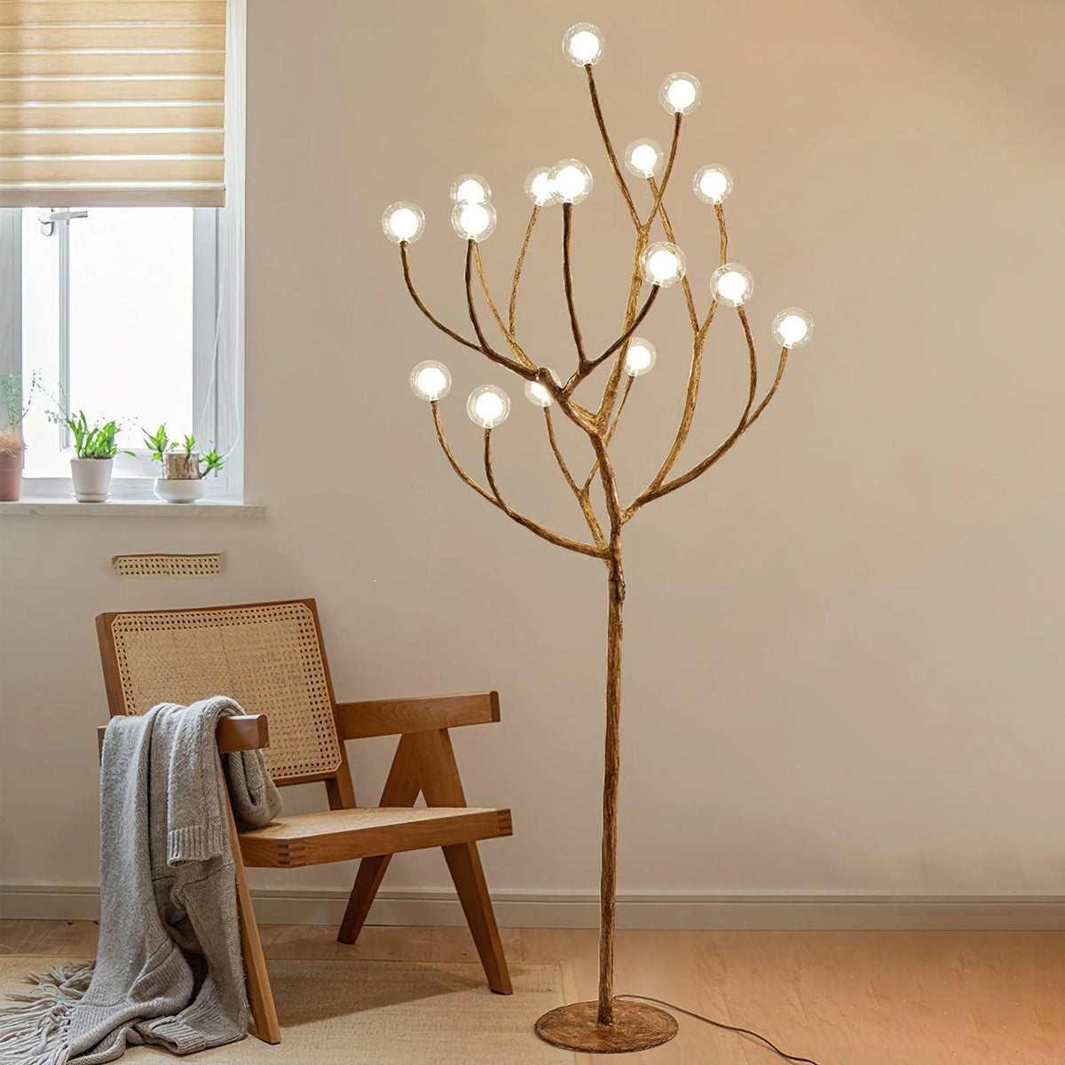 Imitation Wood Branch Floor Lamp 13